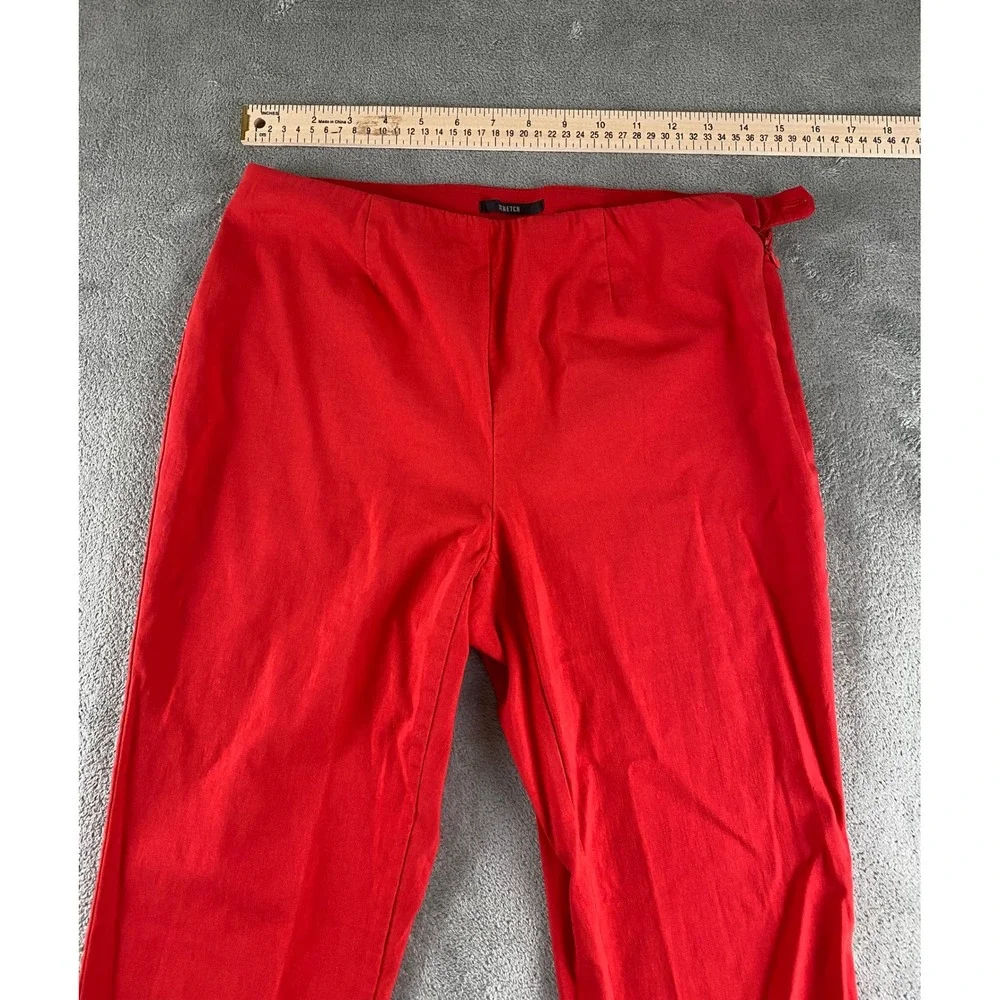 Style Co Petite Red Stretch Straight Leg Pants Women's Size 10P‎